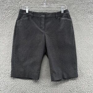 Express Shorts Women's 6 Black Editor Shepherds Check Bermuda Shorts Size 6